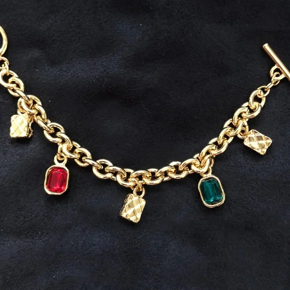 Park Lane charm bracelet,gold w/ multicol’d crysts - Picture 4 of 4